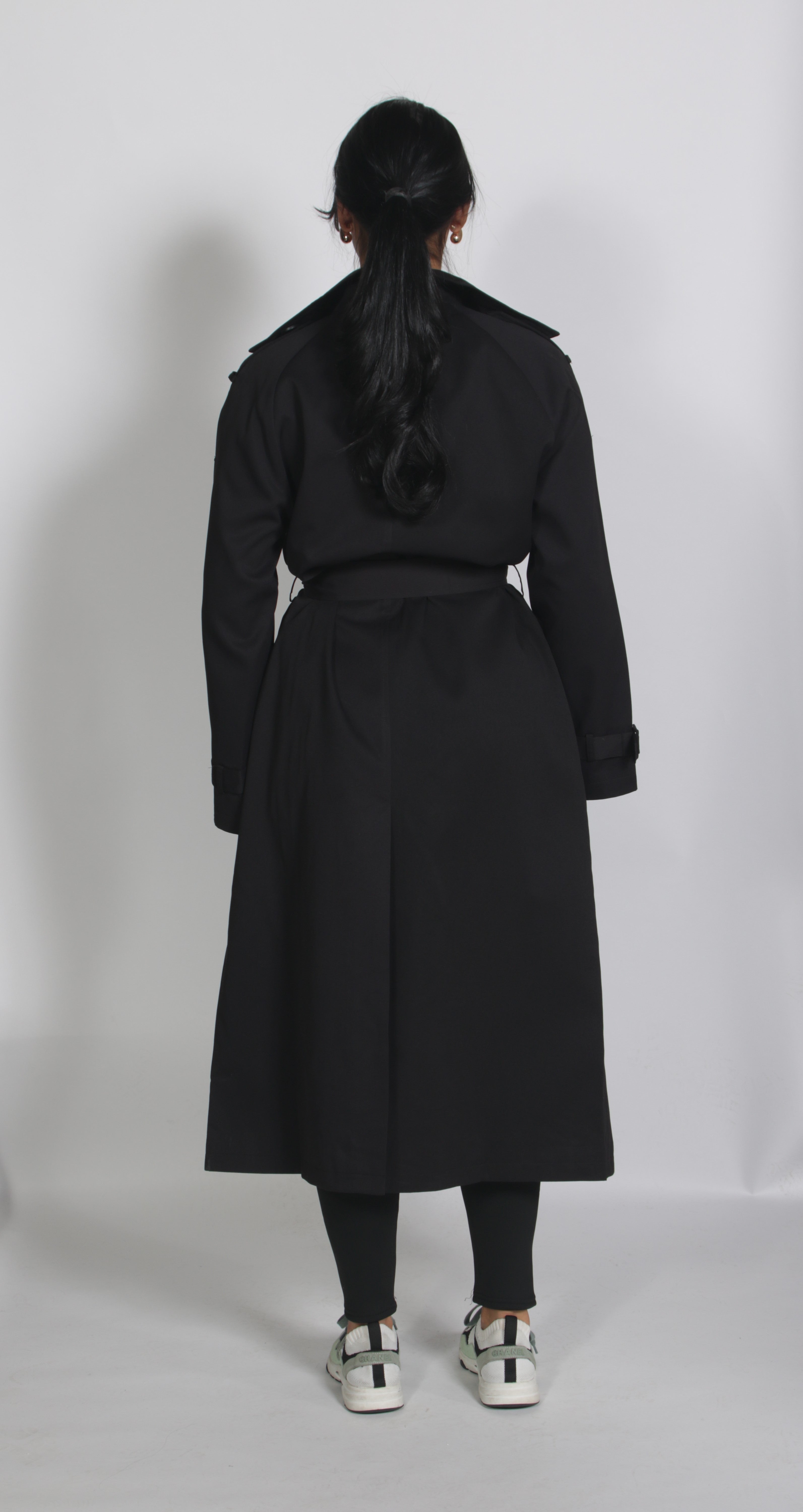 Maxi trench coat Black