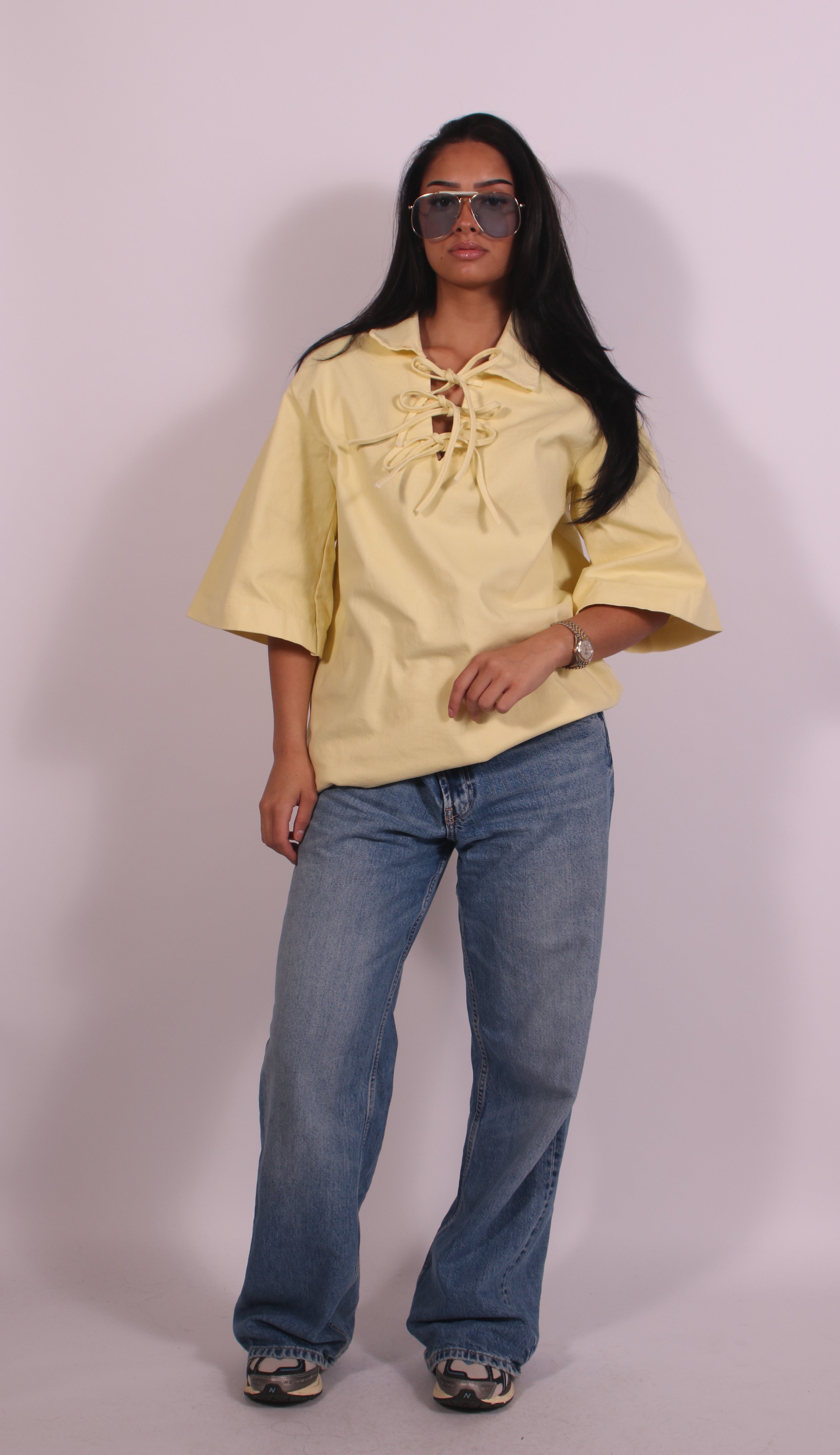 Jaimie oversized jeans shirt Yellow