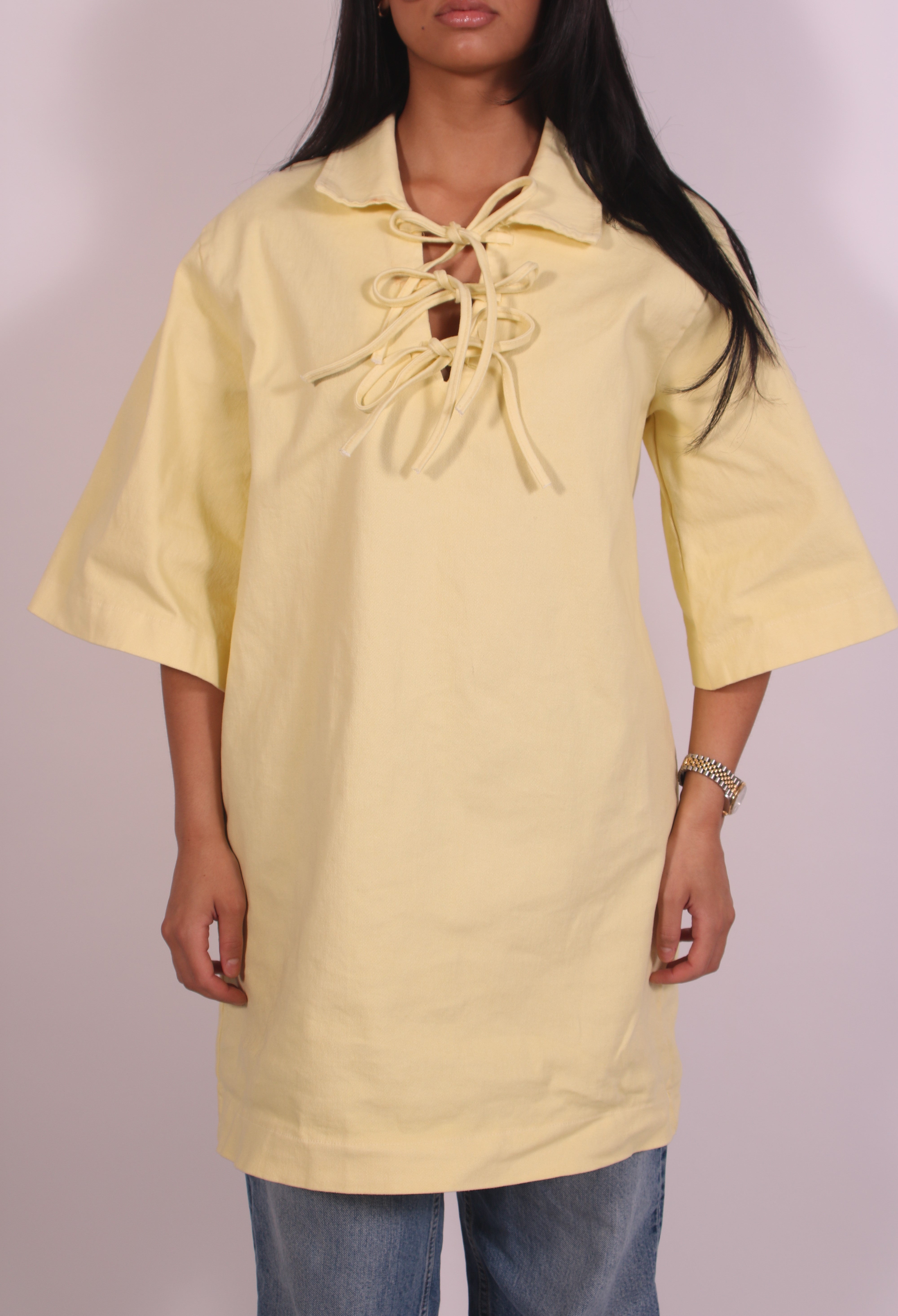 Jaimie oversized jeans shirt Yellow