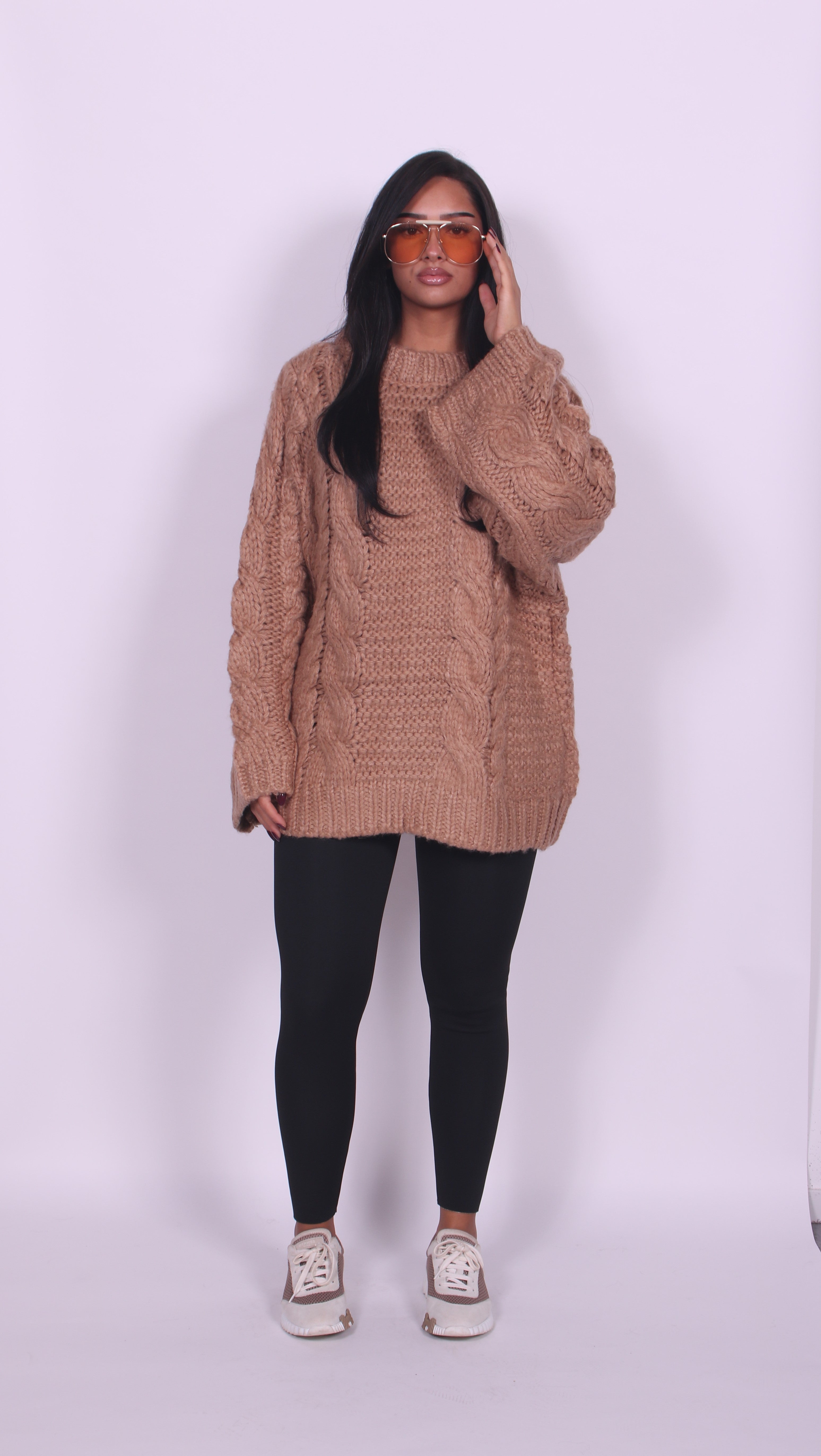 Oversized handmade sweater Camel