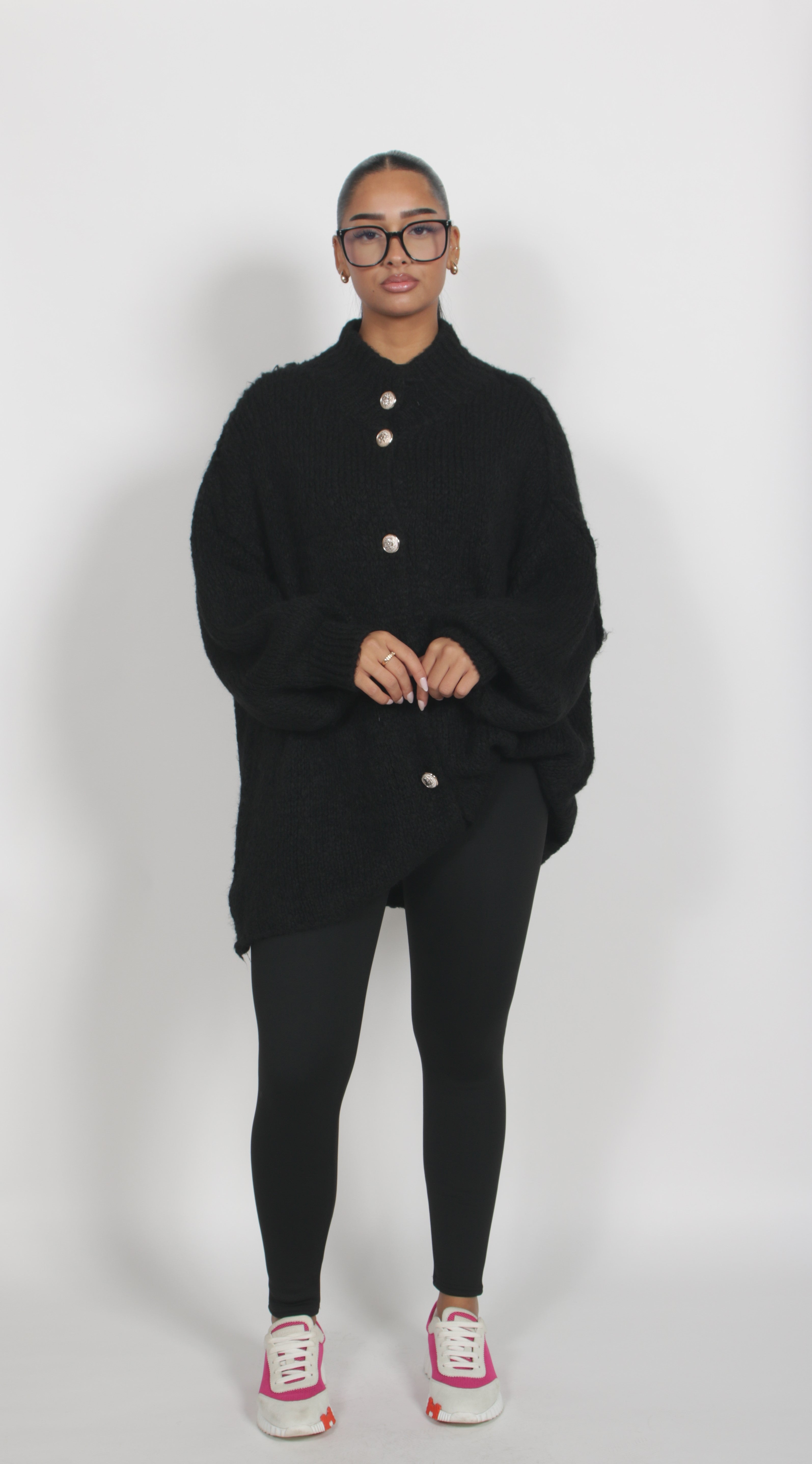 Oversized knitted Cardigan Black