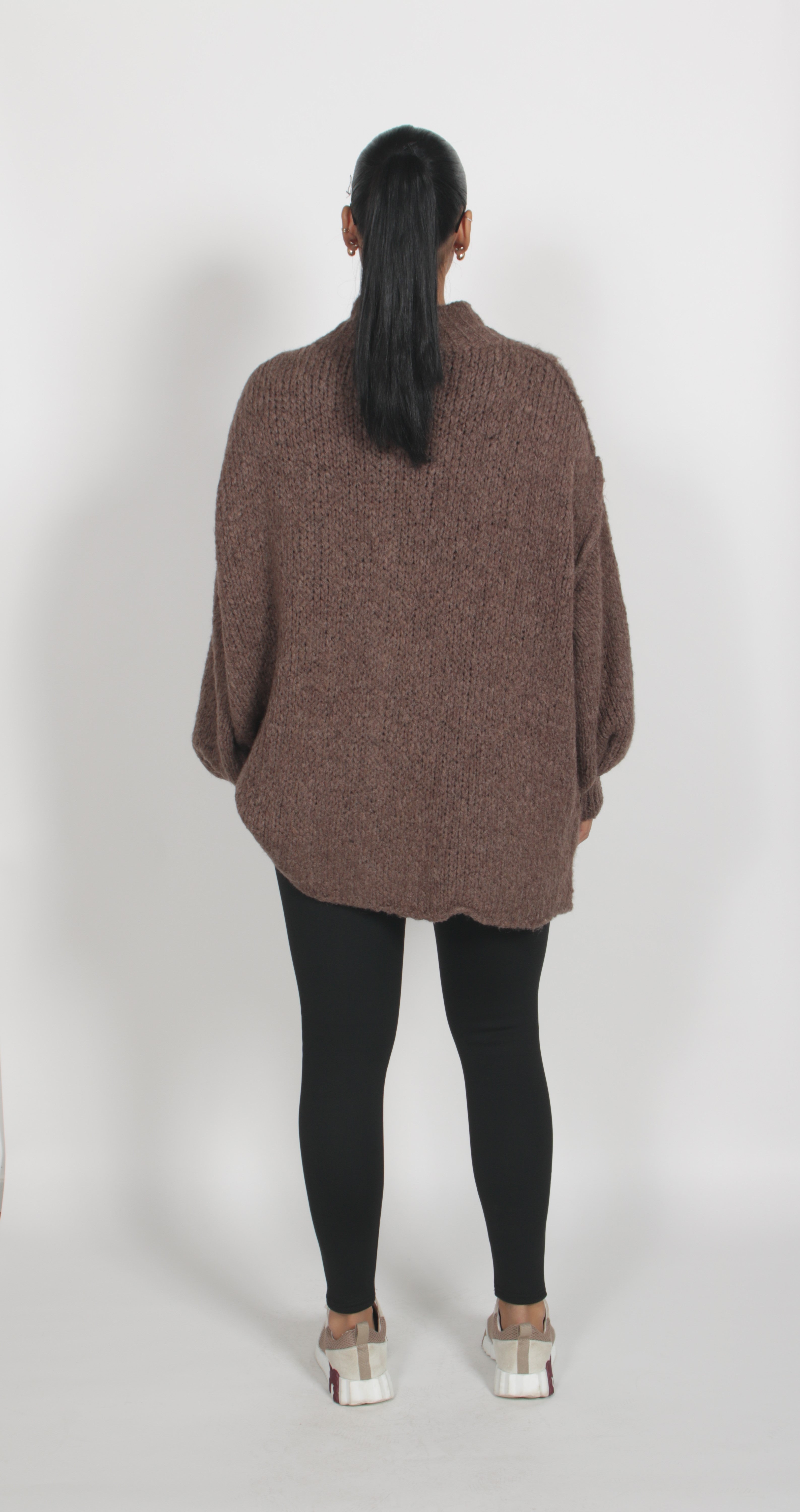 Oversized knitted Cardigan Brown