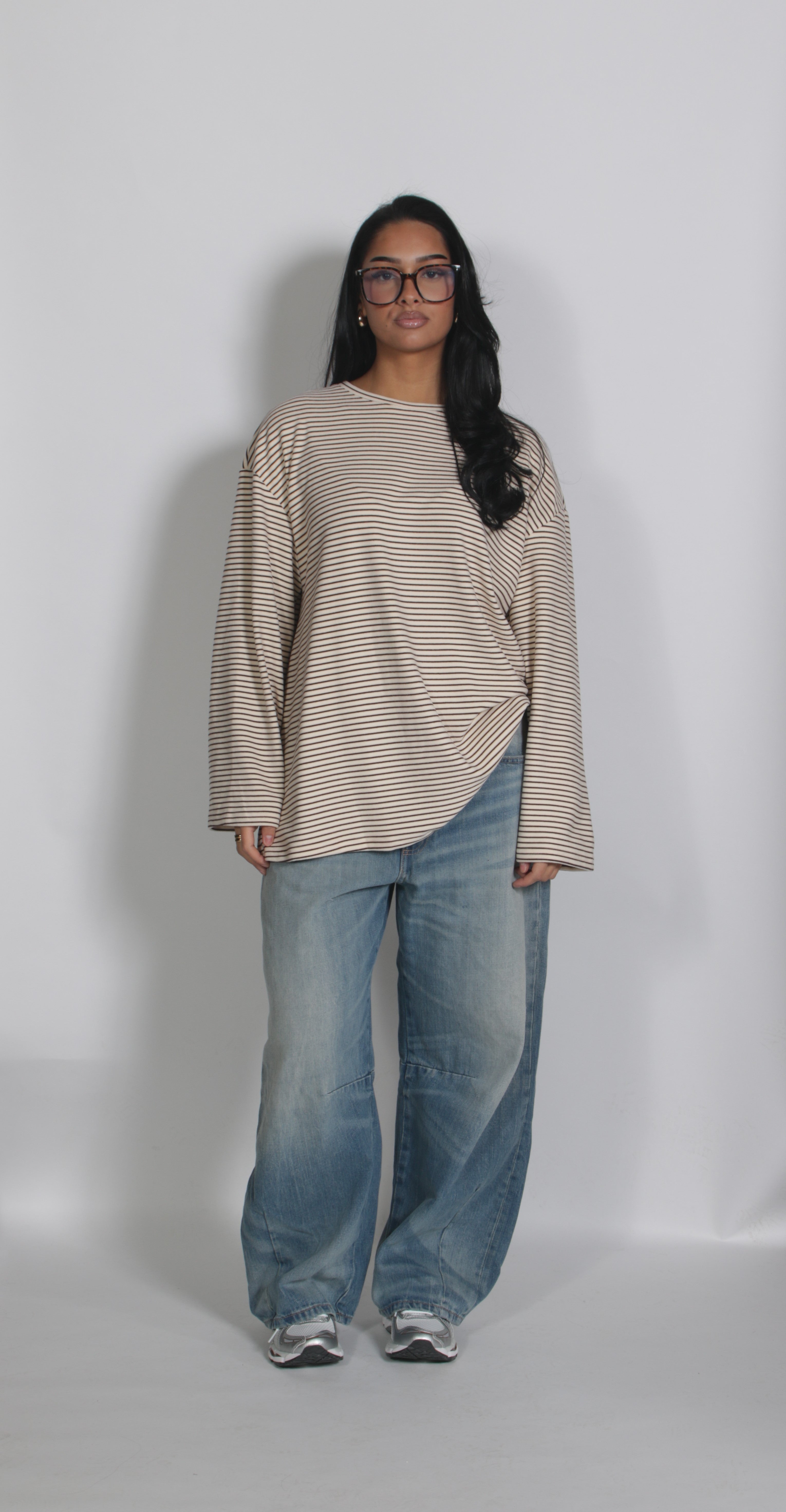 Velvet striped shirt Brown