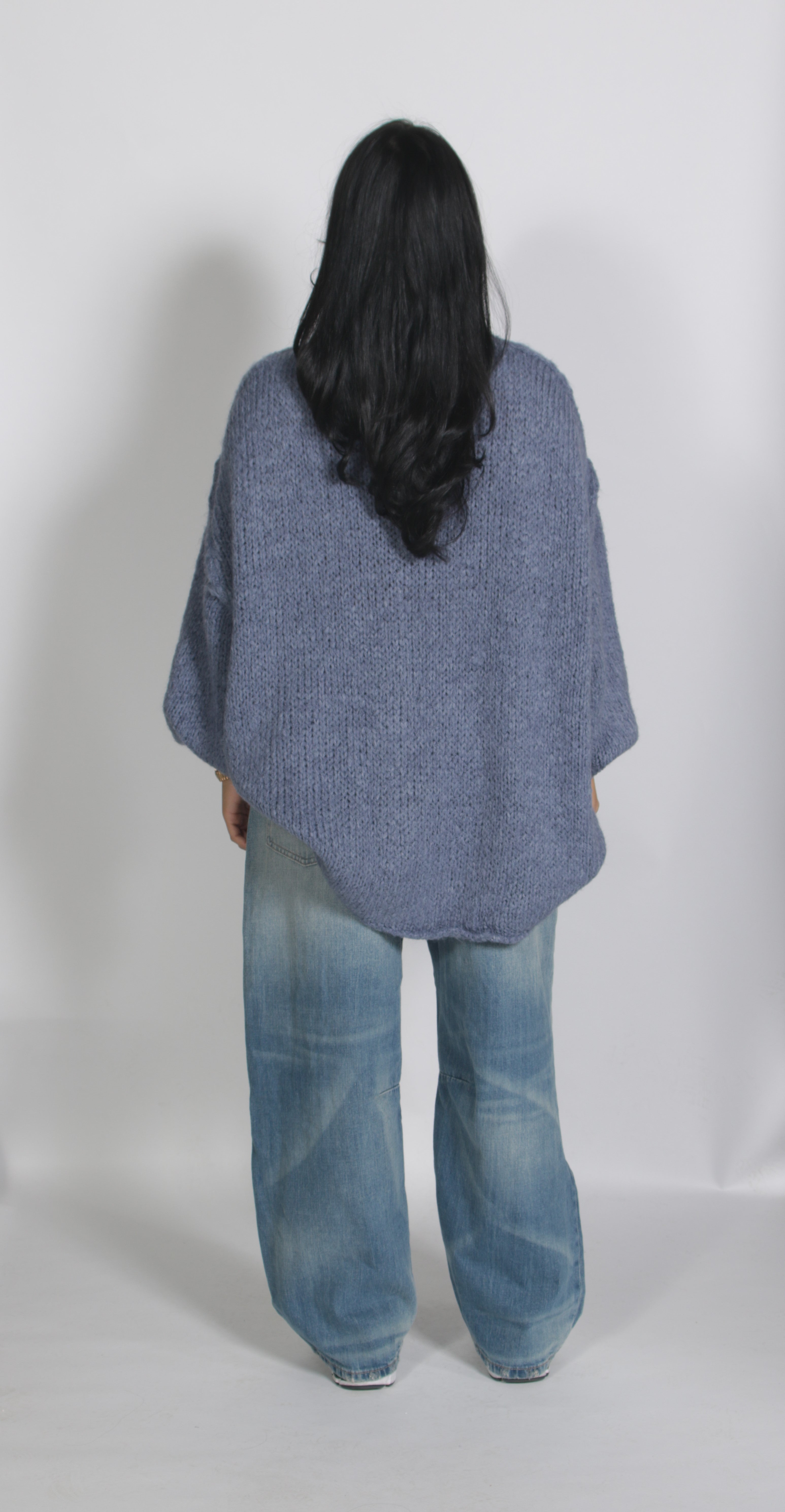 Oversized knitted Cardigan Blue
