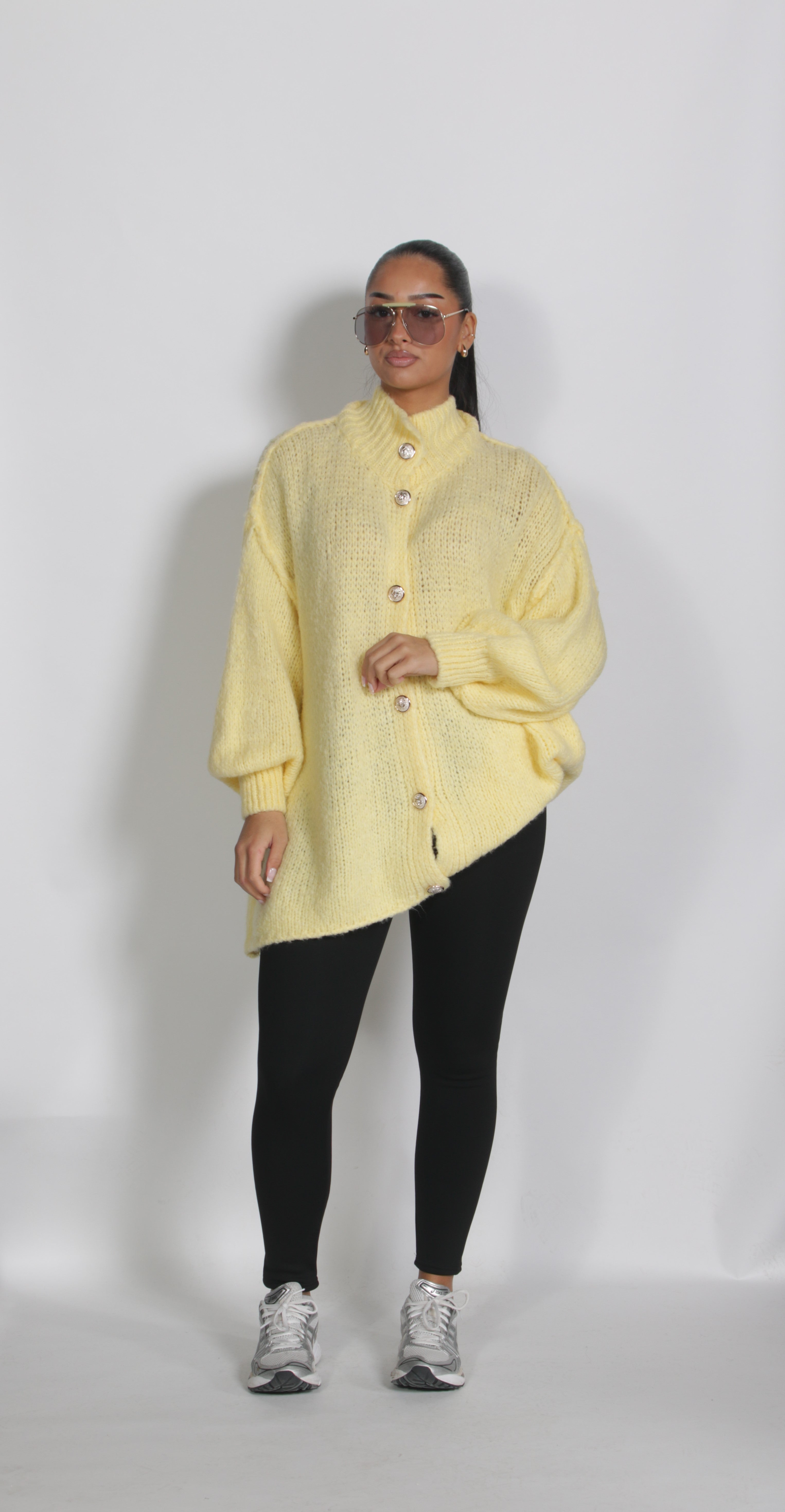Oversized knitted Cardigan Yellow