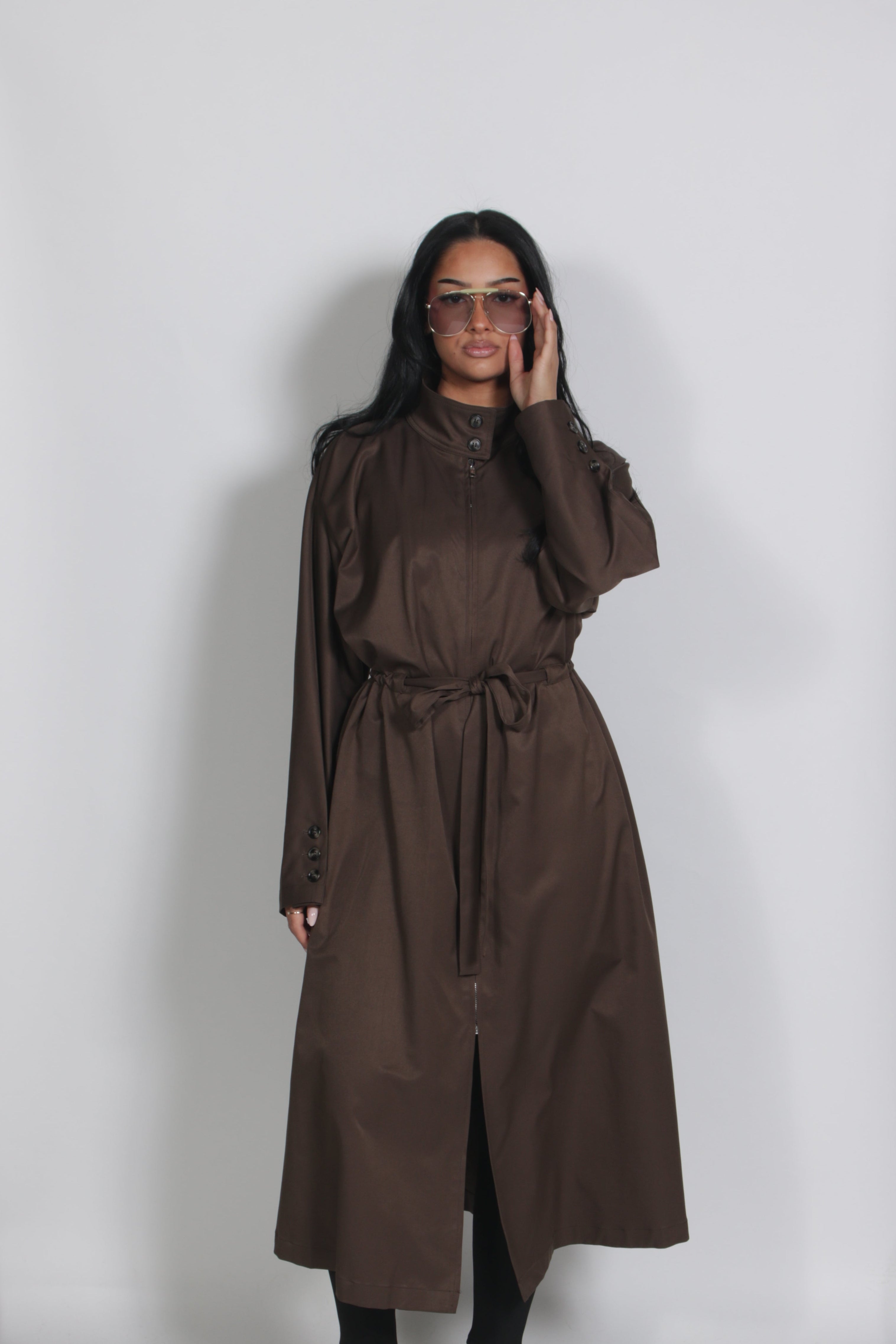 Zip up trench coat Olive 