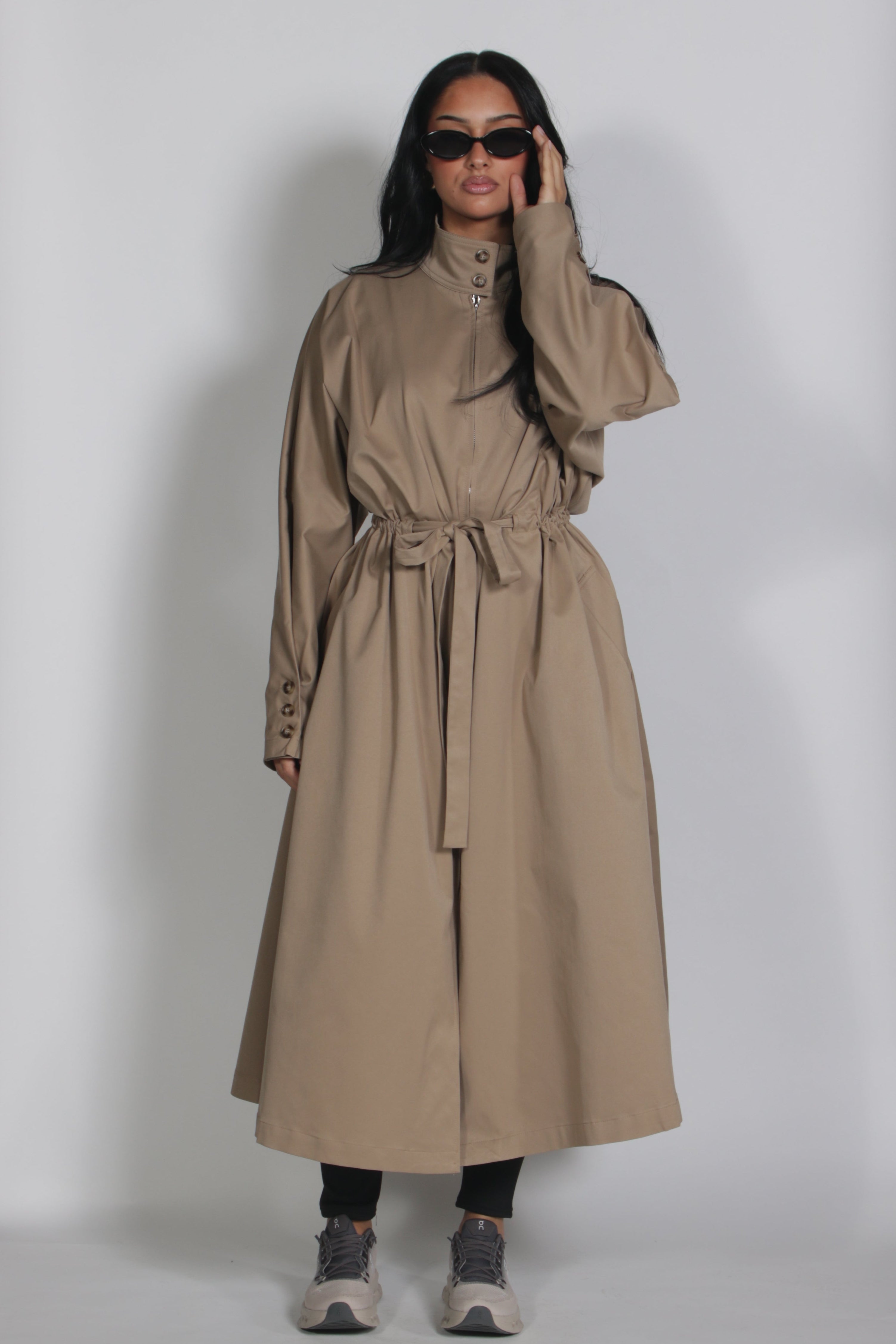 Zip up trench coat Beige 